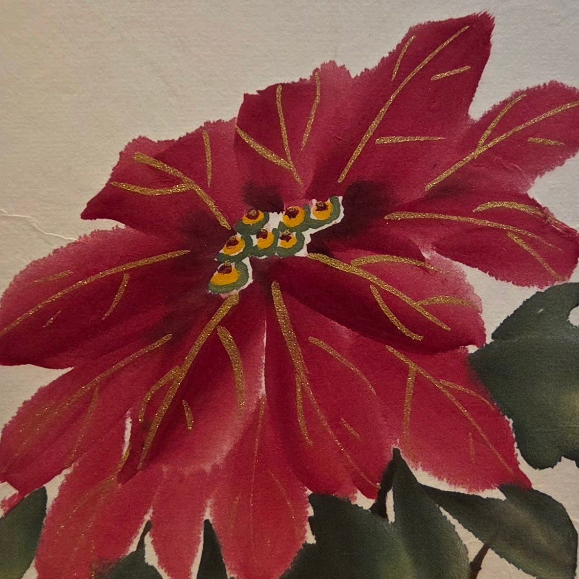 Hand painted Cards - Poinsettia
