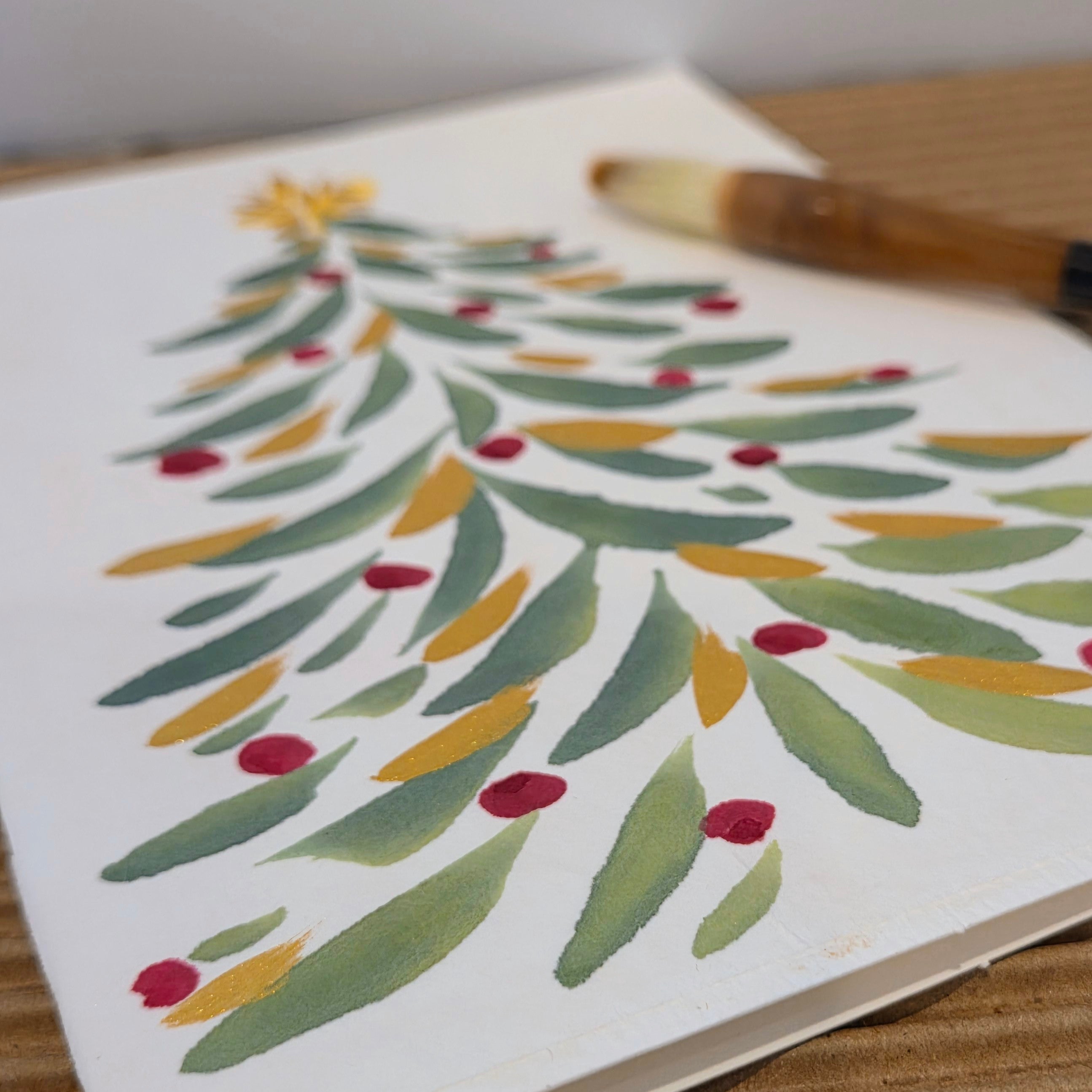 Hand painted Cards - Timeless Christmas Tree