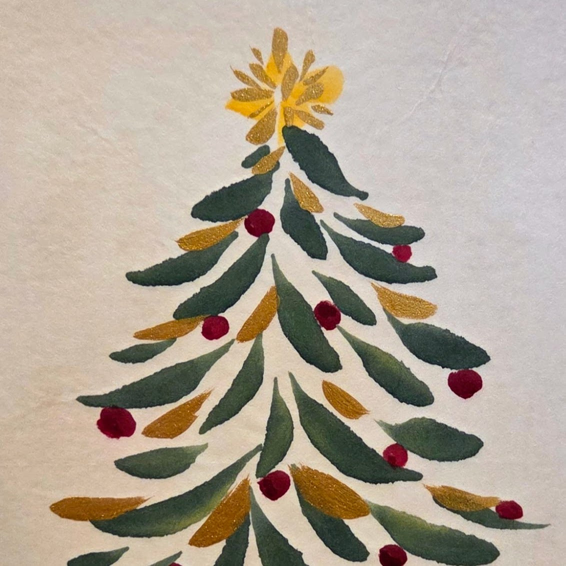 Hand painted Cards - Timeless Christmas Tree
