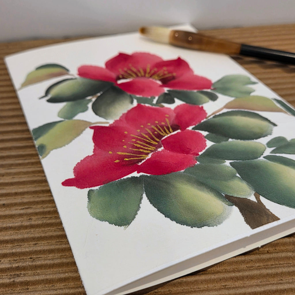 Hand painted Cards - Yuletide Camelia