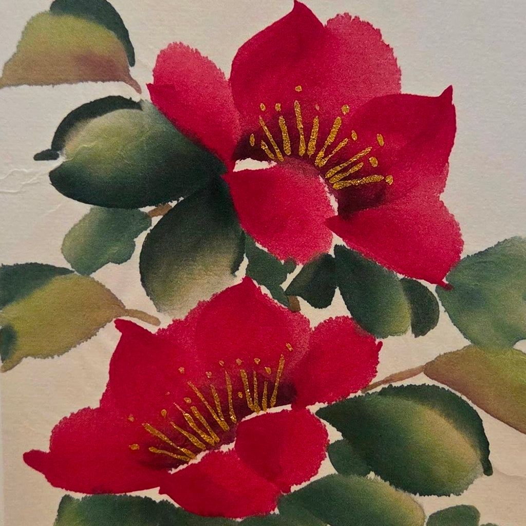 Hand painted Cards - Yuletide Camelia