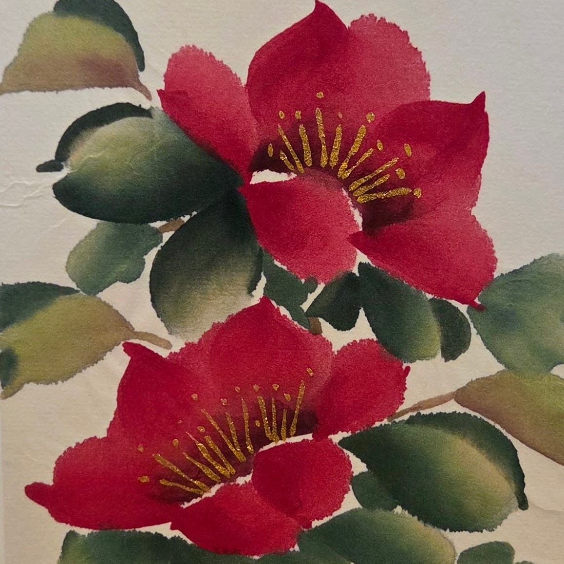 Hand painted Cards - Yuletide Camelia